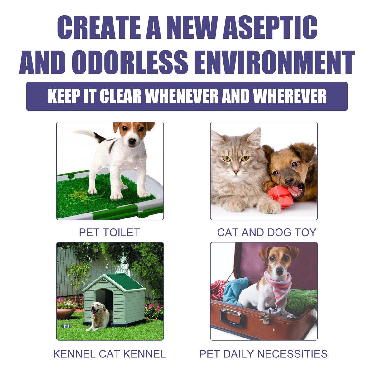 Pet Deodorant Spray for Dog & Cat Urine Odor Removal
