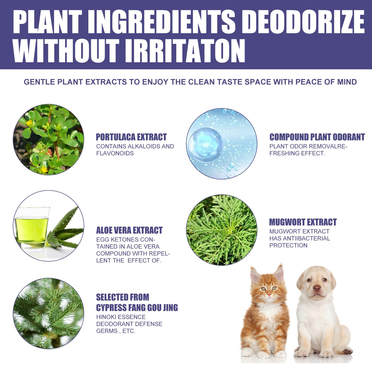 Pet Deodorant Spray for Dog & Cat Urine Odor Removal