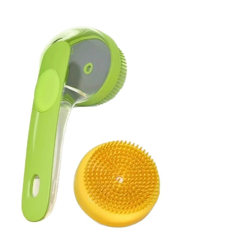 Pet Bath Brush with Soap Dispenser for Easier Washing