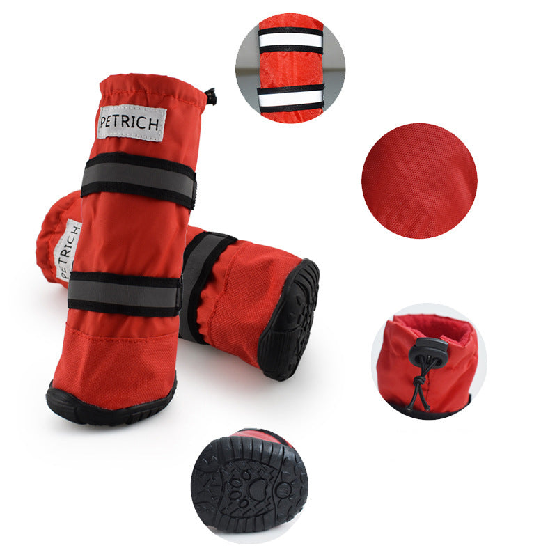 Long Tube Dog Boots for Winter Paw Protection & Grip