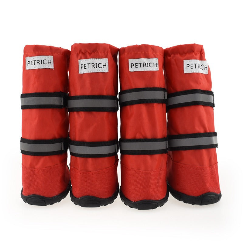 Long Tube Dog Boots for Winter Paw Protection & Grip