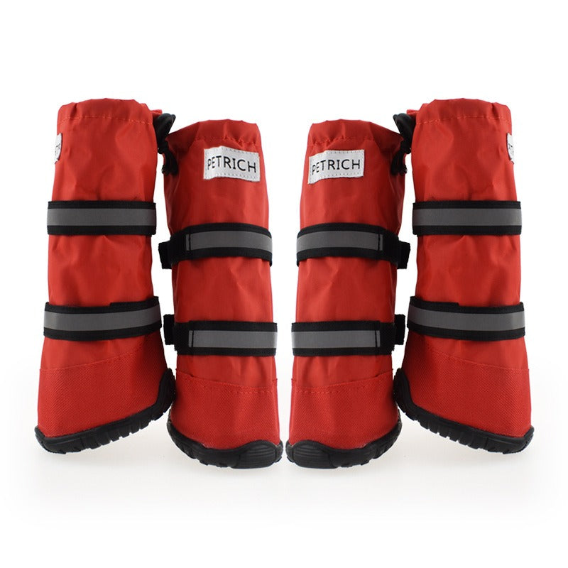 Long Tube Dog Boots for Winter Paw Protection & Grip