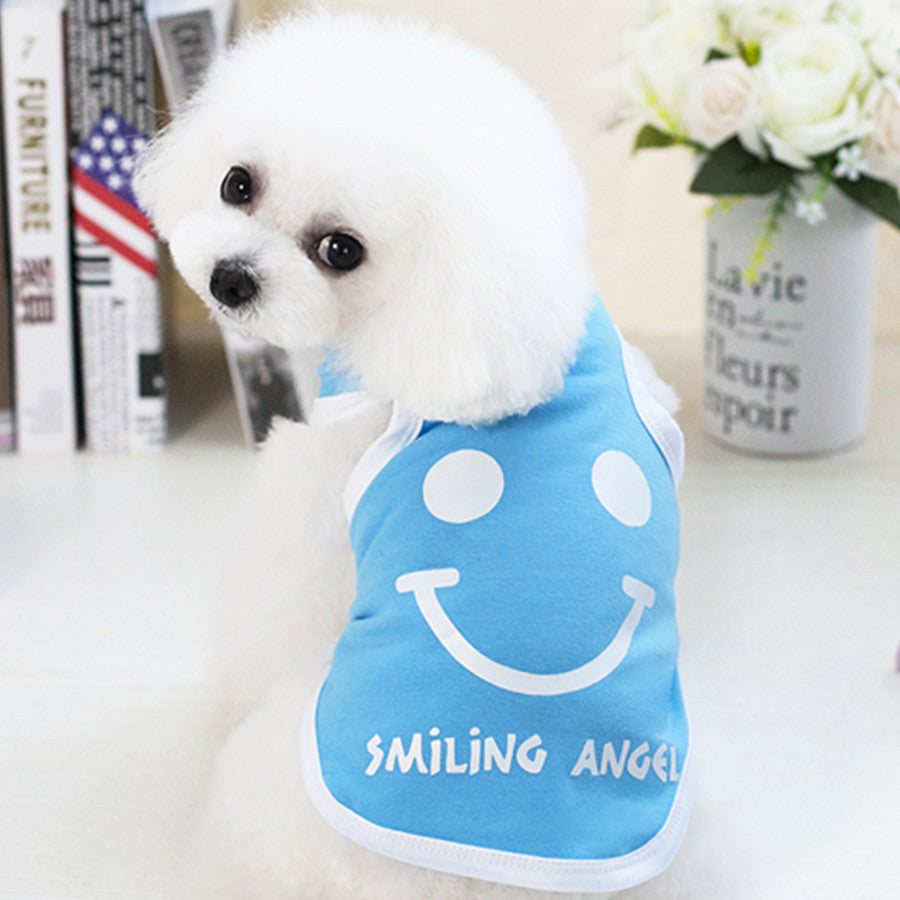 Pet Dog Vest With Cute Smiling Face For Summer Walks