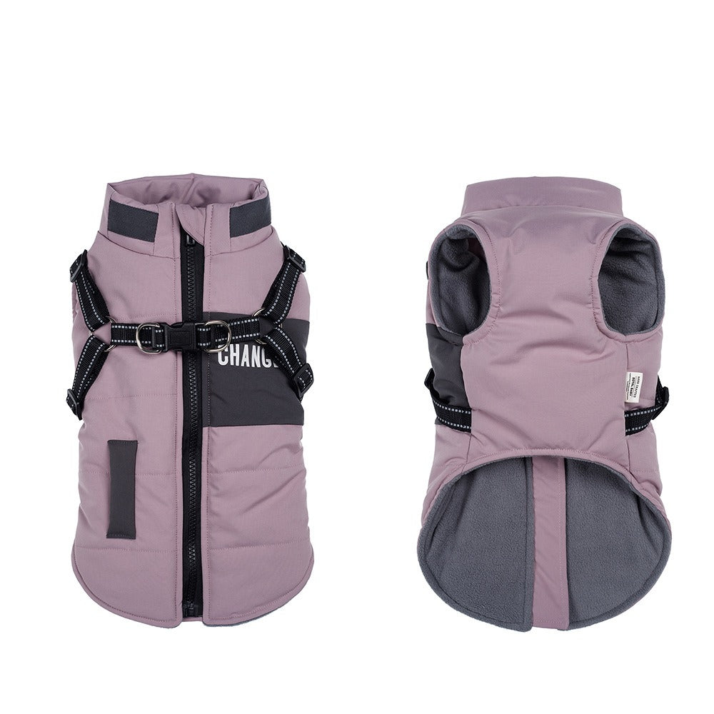 Small Dog Winter Vest With Warm Padded Harness Protection
