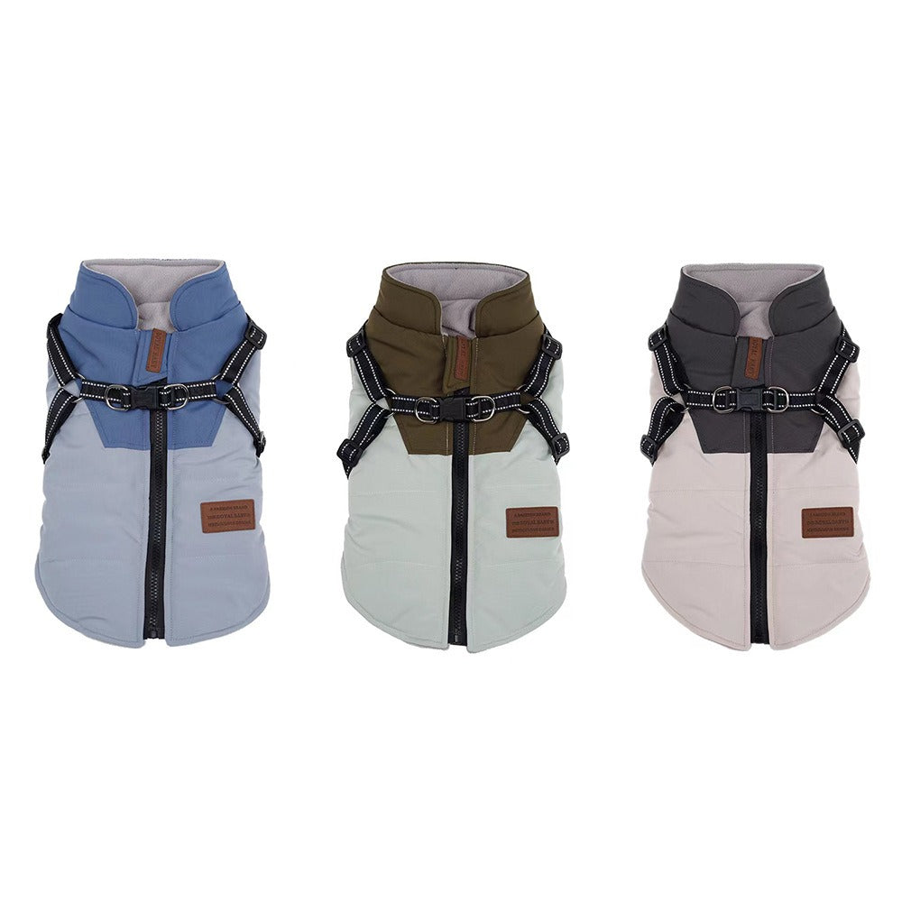 Small Dog Winter Vest With Warm Padded Harness Protection