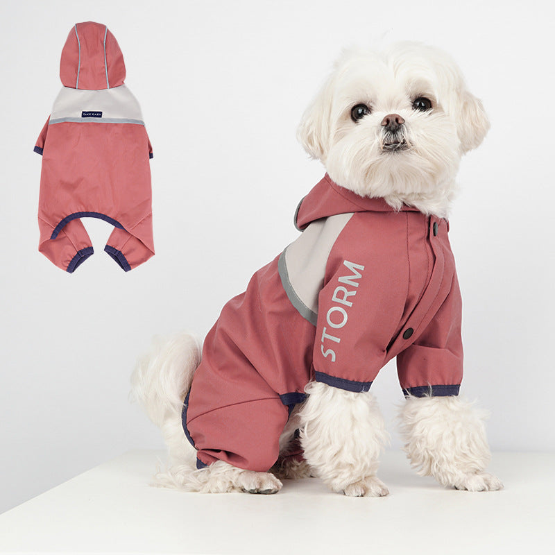 Dog Raincoat With Full-Body Reflective Night Protection
