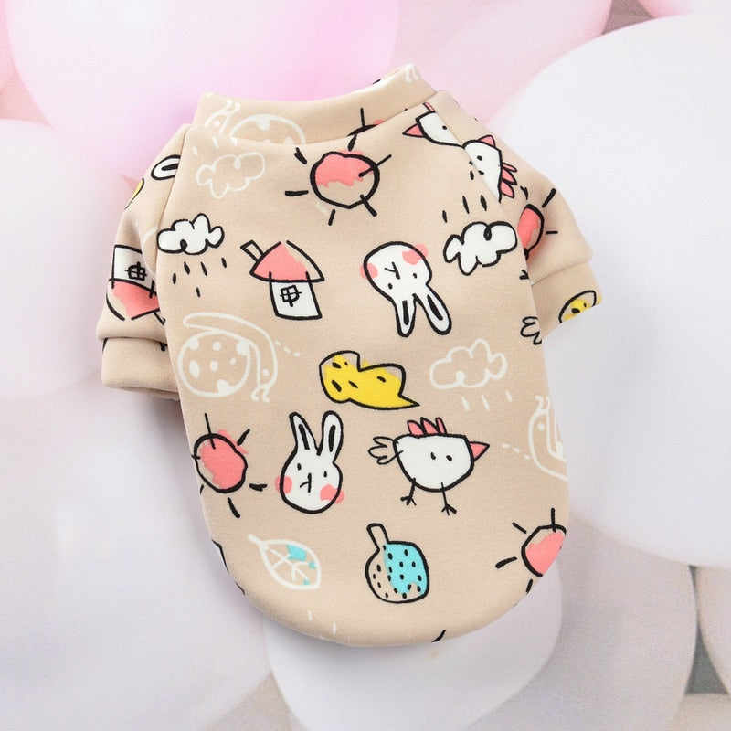 Pet Dog Shirt: Soft Printed Pullover Coat for Pets