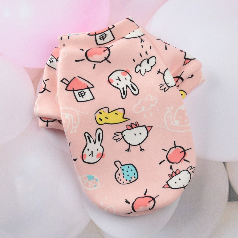 Pet Dog Shirt: Soft Printed Pullover Coat for Pets