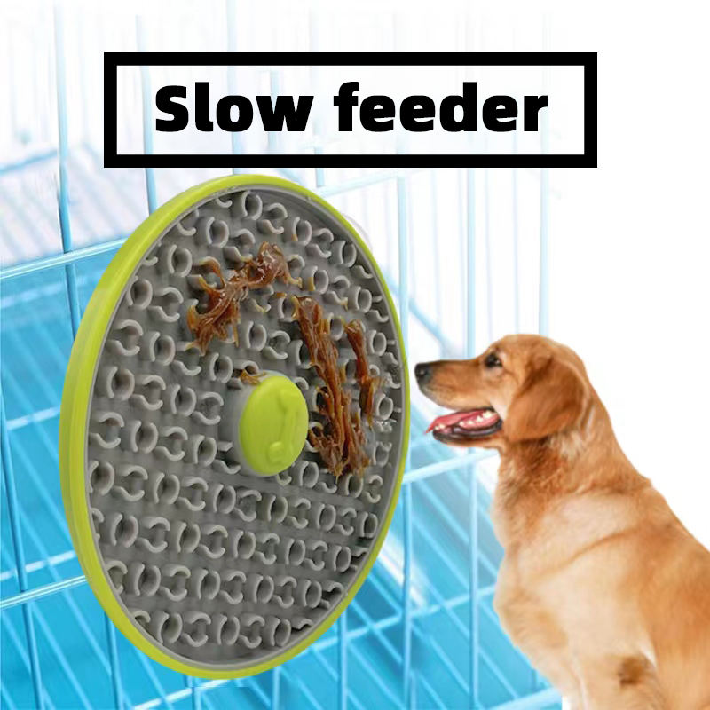 Cage-Mounted Dog Lick Mat for Slower, Calmer Feeding