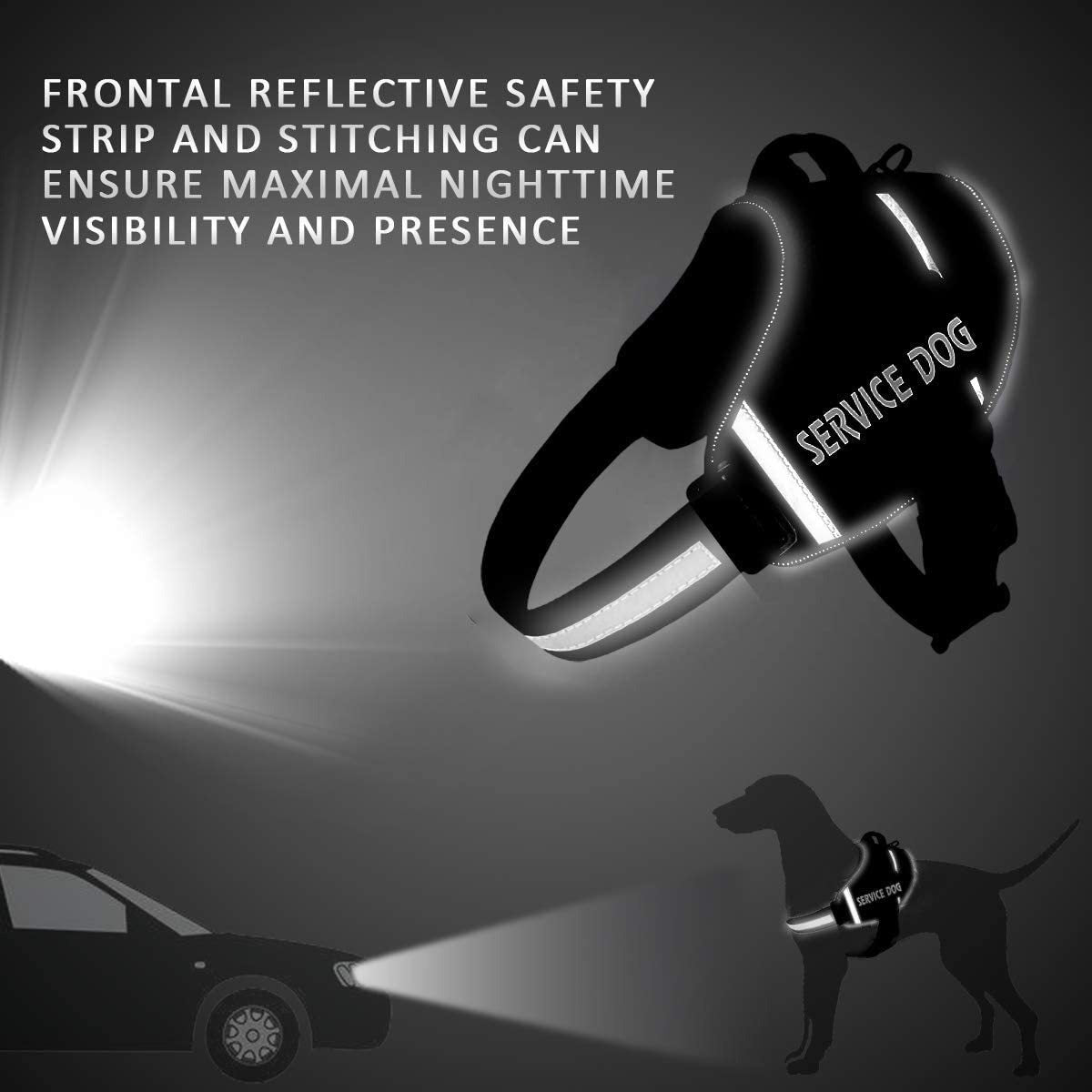 Reflective Service Dog Harness With Secure Control Handle