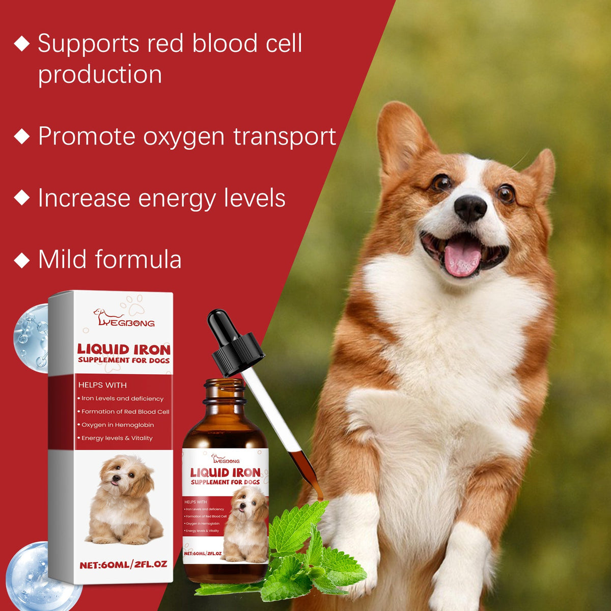 Dog Liquid Iron Supplement for Daily Energy Support