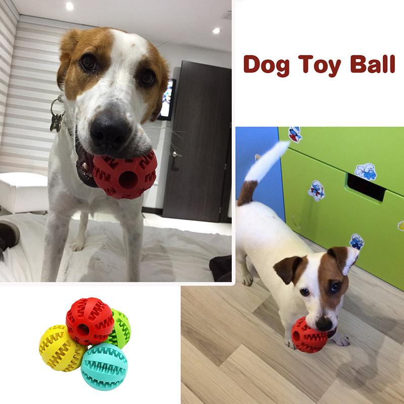 Interactive Rubber Dog Chew Ball for Teeth Cleaning
