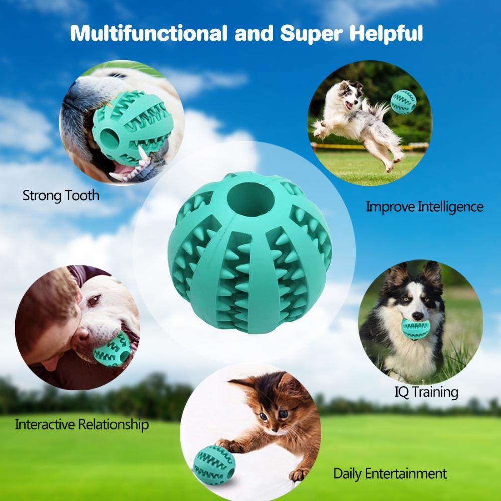 Interactive Rubber Dog Chew Ball for Teeth Cleaning