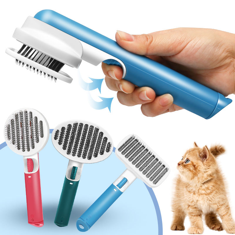 Pet Deshedding Brush With Retractable Hair Release