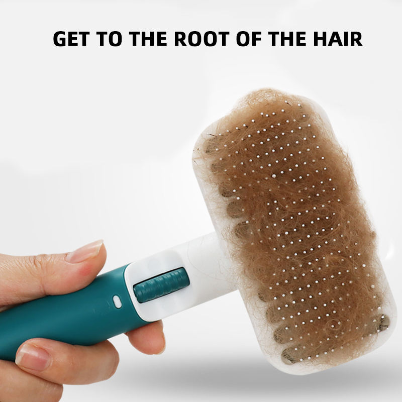Pet Deshedding Brush With Retractable Hair Release