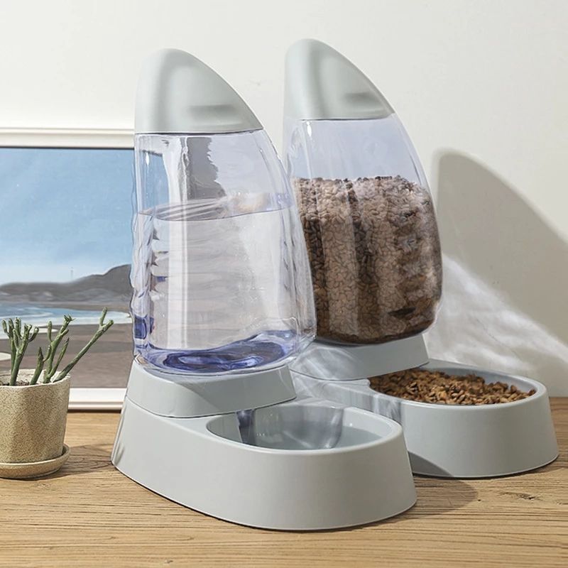 3.4L Pet Water Bowl & Food Dispenser for Short Trips