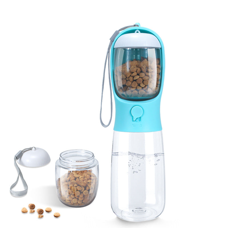 Portable Pet Water Bottle With Food & Treat Compartment