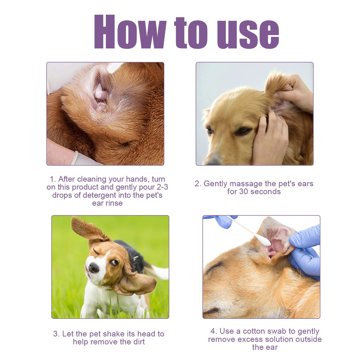 Pet Ear Cleaner for Gentle Earwax and Odor Relief