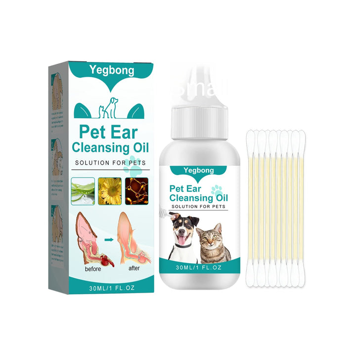 Pet Ear Cleaning Oil for Cats & Dogs, Odor Care