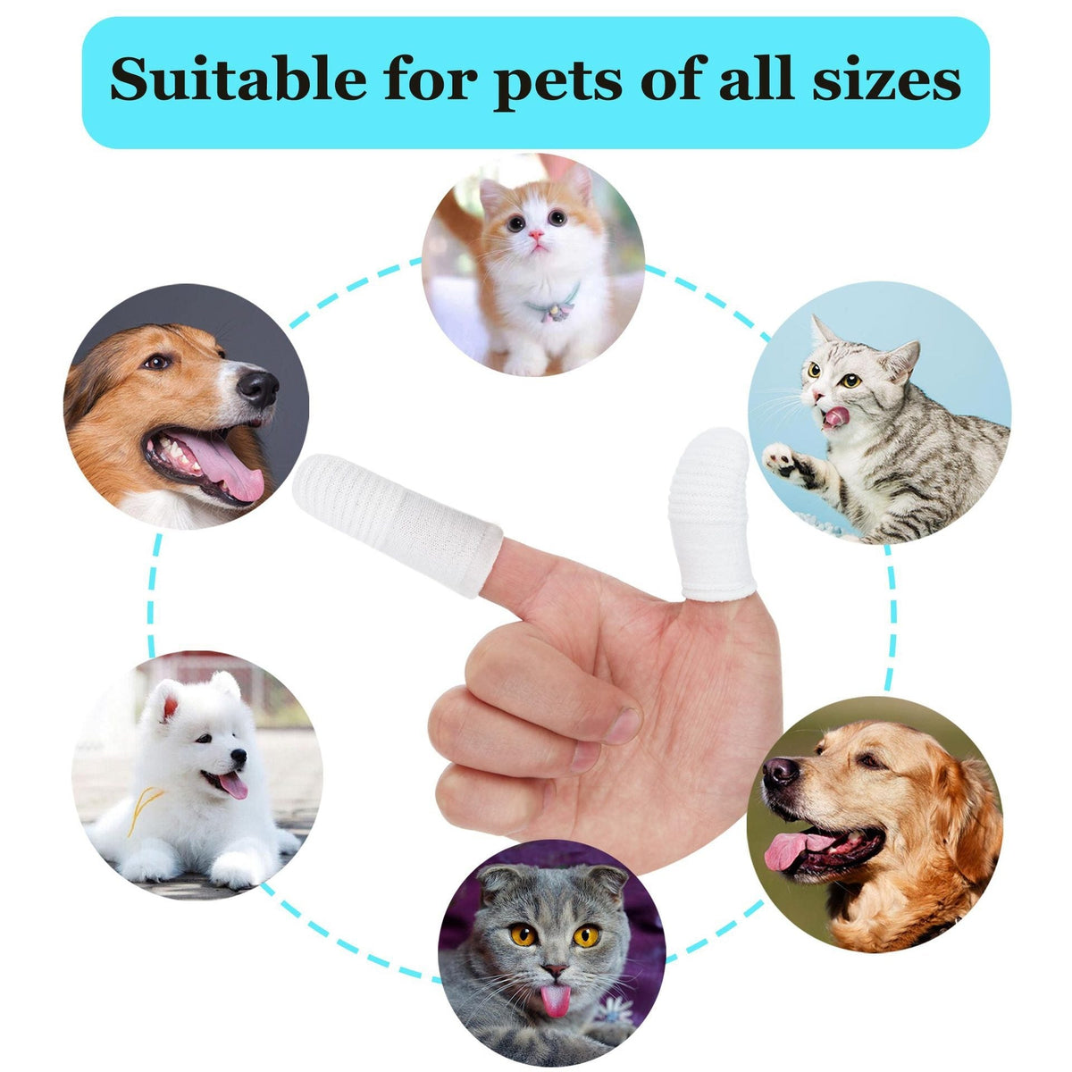 Pet Finger Toothbrush for Dogs & Cats, Easier Brushing