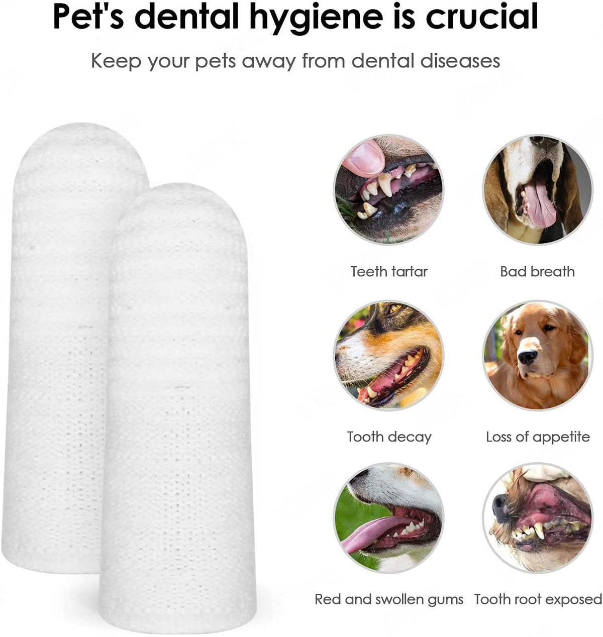 Pet Finger Toothbrush for Dogs & Cats, Easier Brushing