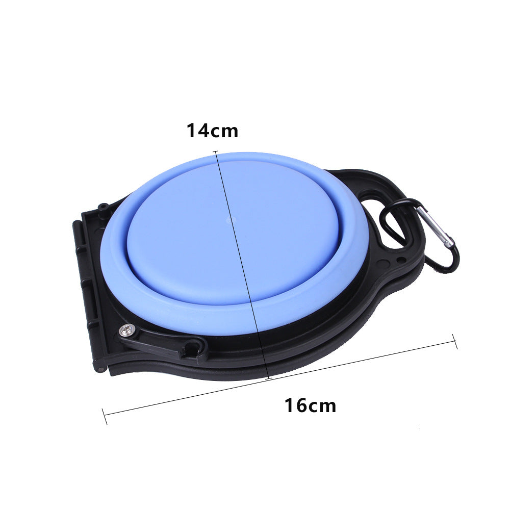 Portable Double Dog Bowl for Travel, Hiking & Parks