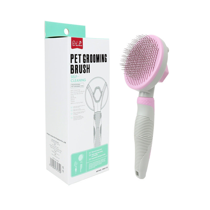 Self-Cleaning Slicker Brush for Tangle-Free Fur