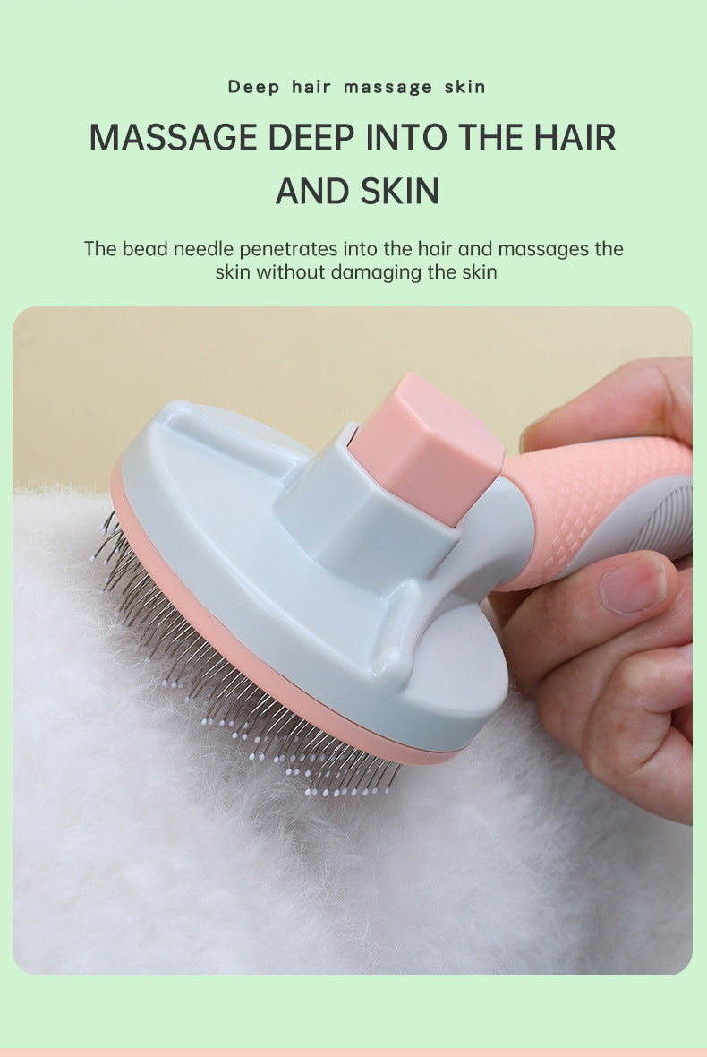 Self-Cleaning Slicker Brush for Tangle-Free Fur