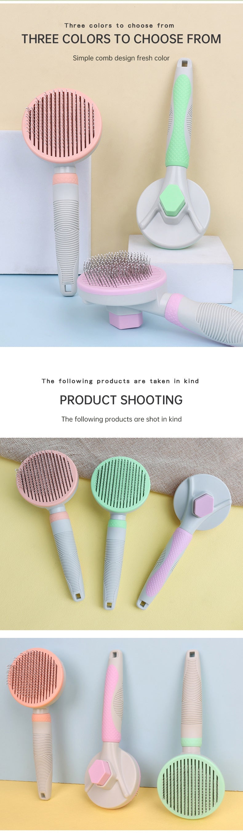 Self-Cleaning Slicker Brush for Tangle-Free Fur