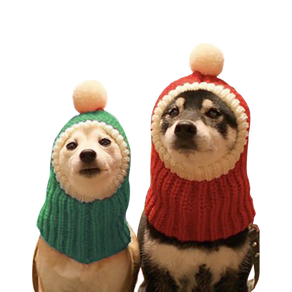 Pet Christmas Hood Cozy Full-Coverage Holiday Hat