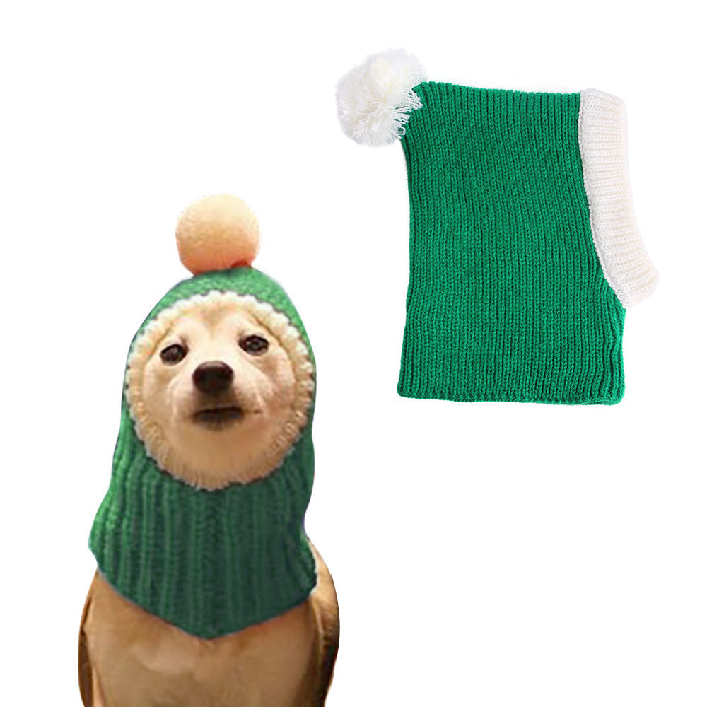 Pet Christmas Hood Cozy Full-Coverage Holiday Hat