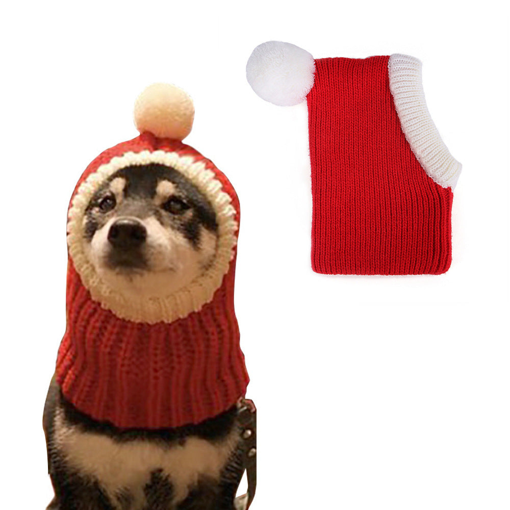 Pet Christmas Hood Cozy Full-Coverage Holiday Hat