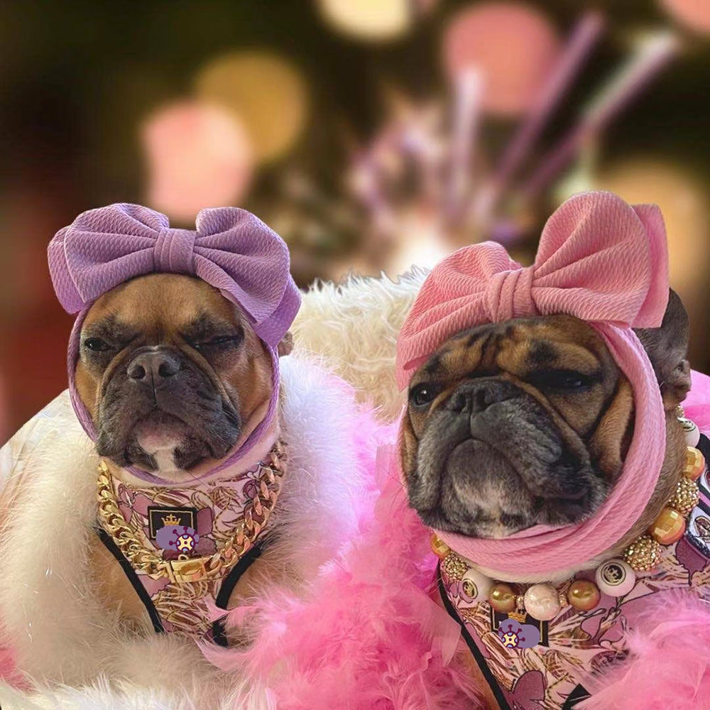 Pet Bow Headwrap for Photo-Ready Party Dress-Up Style