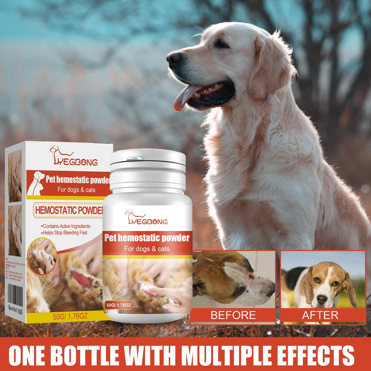 Pet Styptic Powder for Dogs & Cats | Fast Bleeding Care
