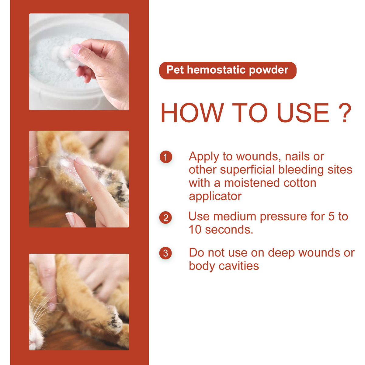 Pet Styptic Powder for Dogs & Cats | Fast Bleeding Care