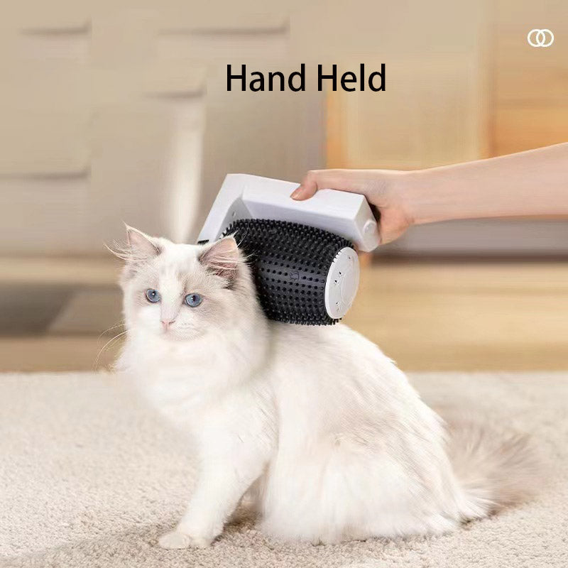 Automatic Cat Brush for Hands-Free Loose-Hair Grooming