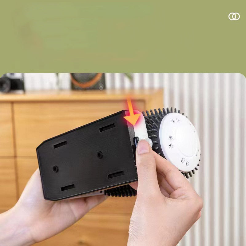 Automatic Cat Brush for Hands-Free Loose-Hair Grooming
