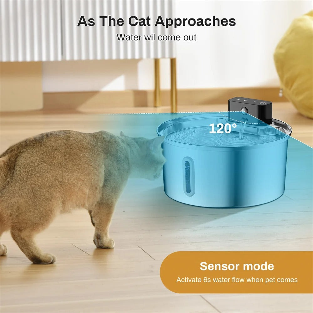 Automatic Cat Water Dispenser, Hands-Free 3.2L Bowl