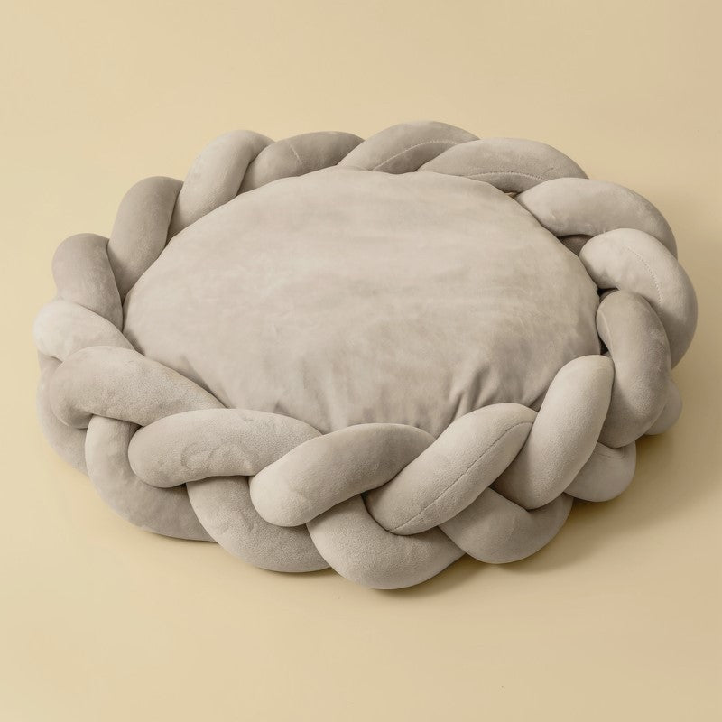 Round Plush Pet Bed for Cozy, Supported Everyday Naps