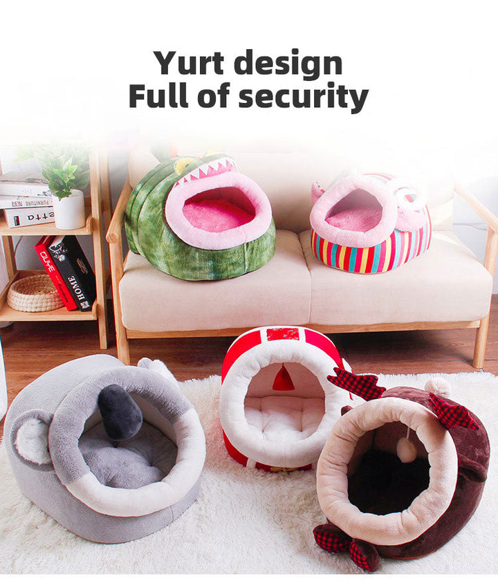 Enclosed Cat Bed & Small Dog Cozy Retreat