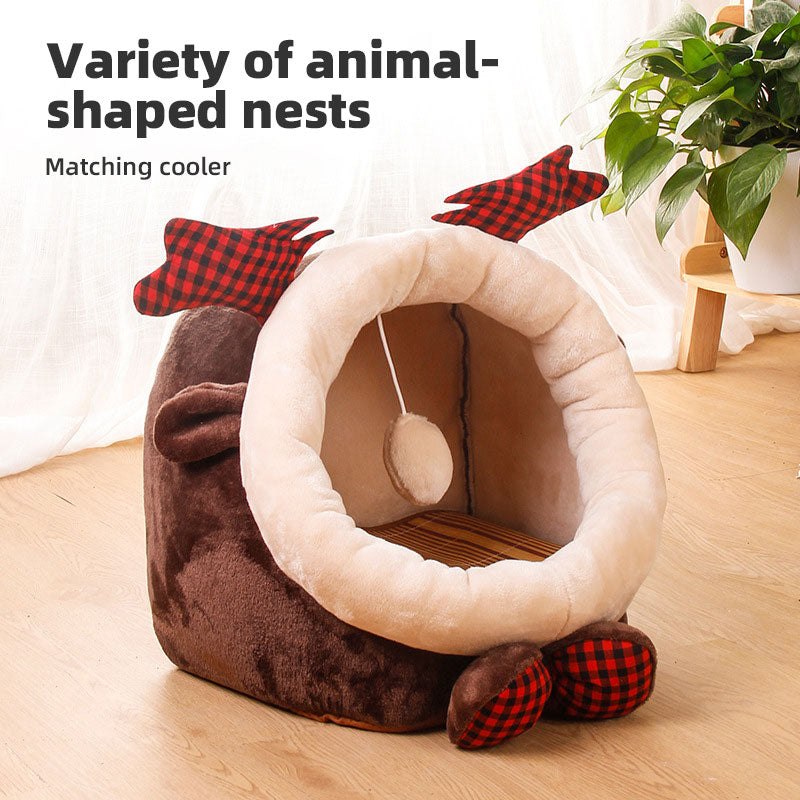 Enclosed Cat Bed & Small Dog Cozy Retreat