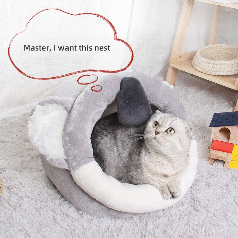 Enclosed Cat Bed & Small Dog Cozy Retreat