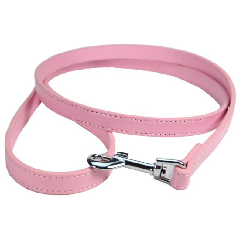 PU Leather Pet Leash with Secure Swivel Snap Clasp