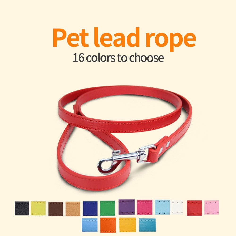 PU Leather Pet Leash with Secure Swivel Snap Clasp