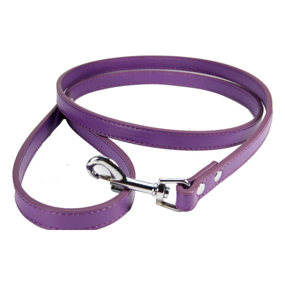 PU Leather Pet Leash with Secure Swivel Snap Clasp