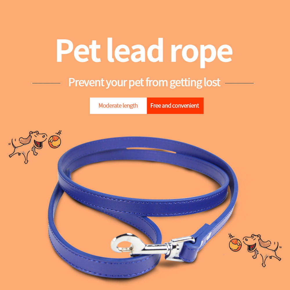 PU Leather Pet Leash with Secure Swivel Snap Clasp