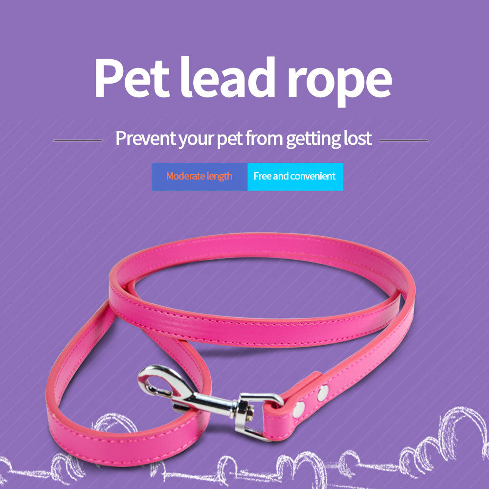 PU Leather Pet Leash with Secure Swivel Snap Clasp