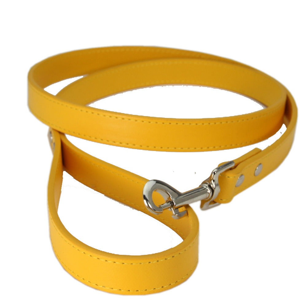 PU Leather Pet Leash with Secure Swivel Snap Clasp