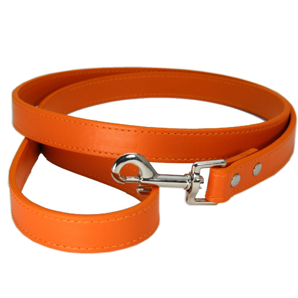 PU Leather Pet Leash with Secure Swivel Snap Clasp