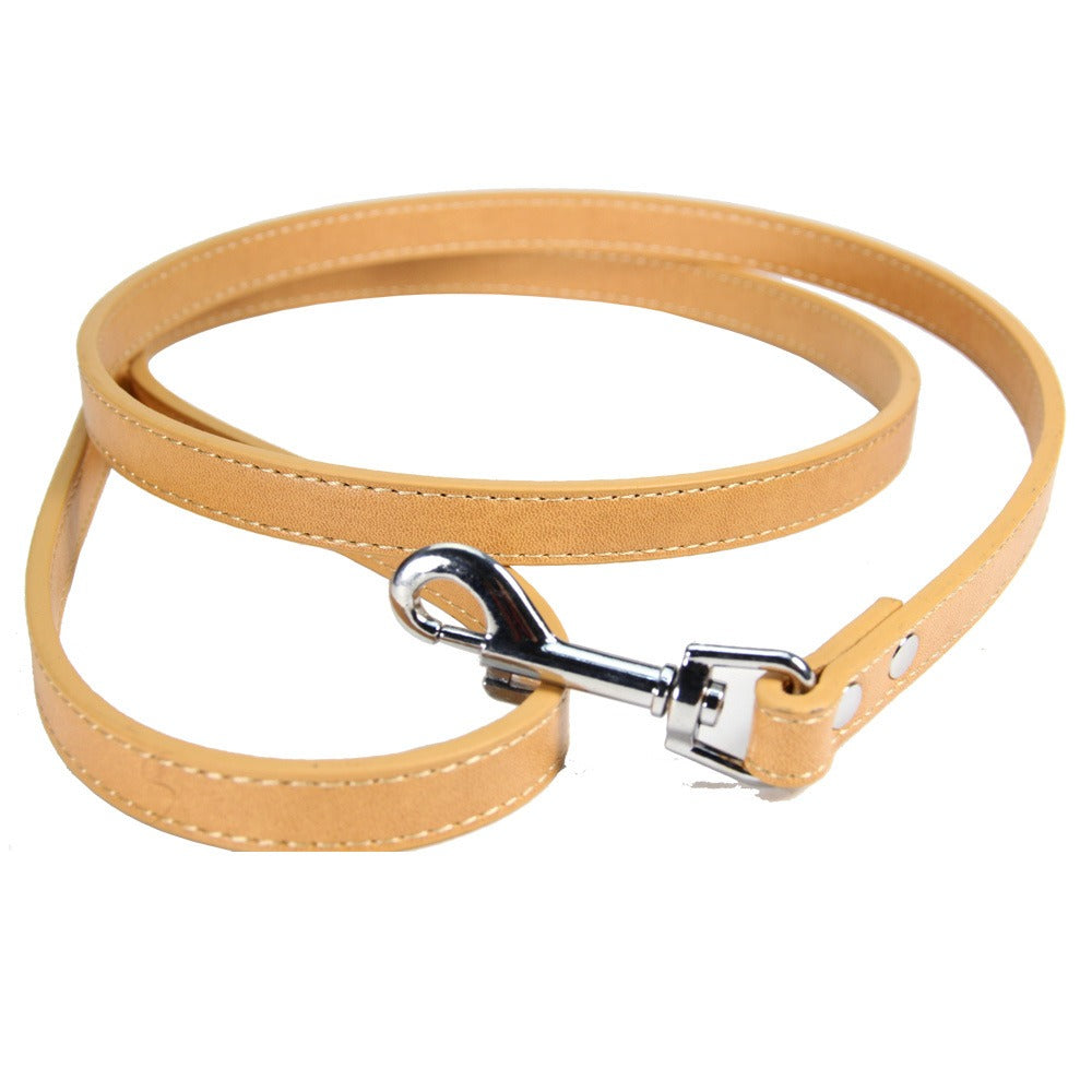 PU Leather Pet Leash with Secure Swivel Snap Clasp